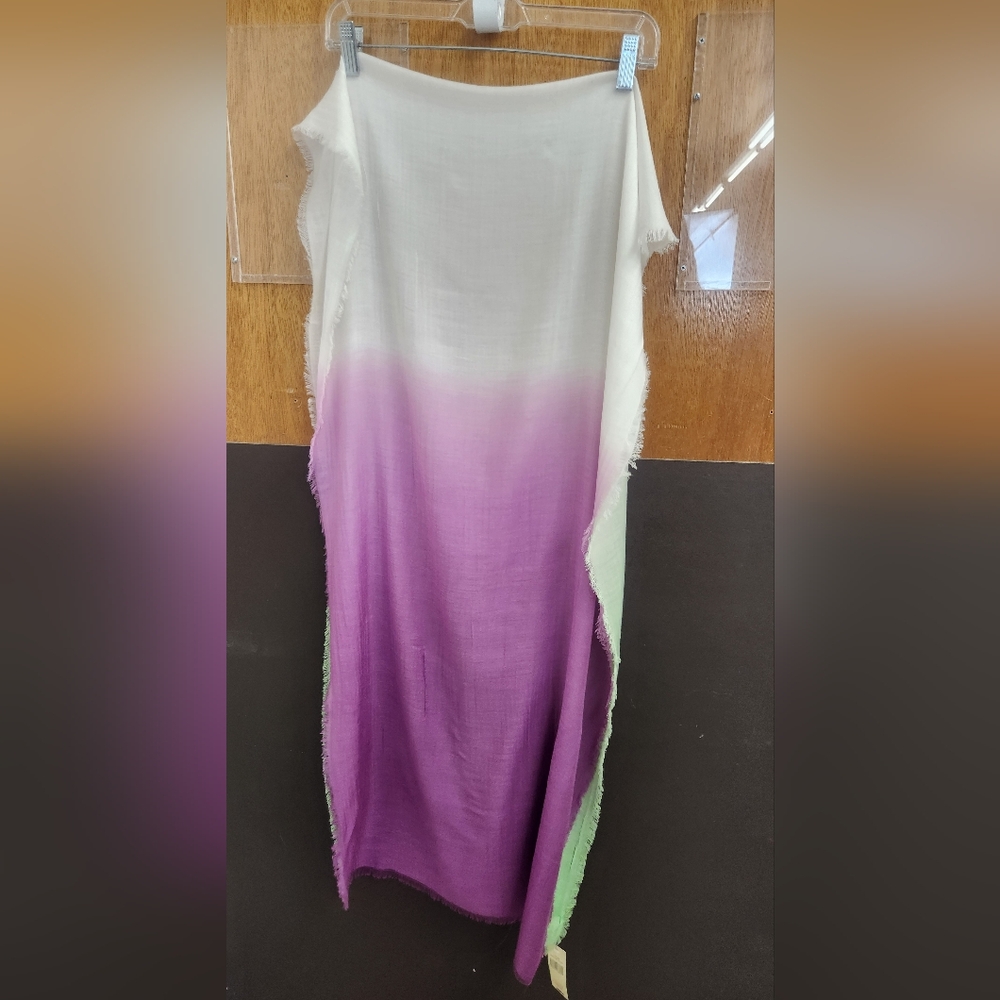 NWT Collection XIIX Purple, Green and White Ombre Scarf